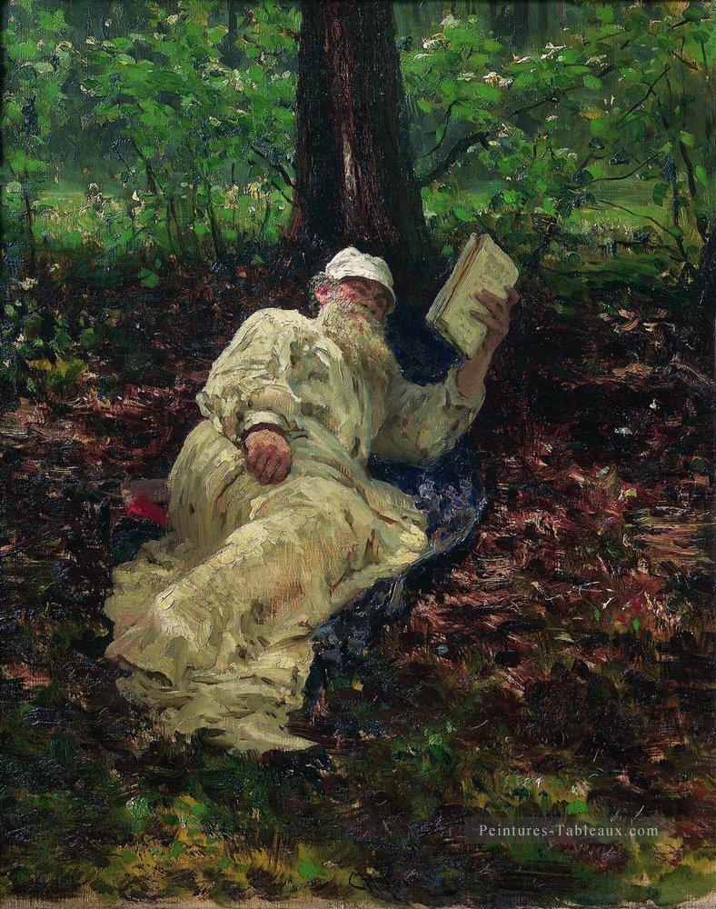 leo tolstoy dans la forêt 1891 Ilya Repin Peintures à l'huile